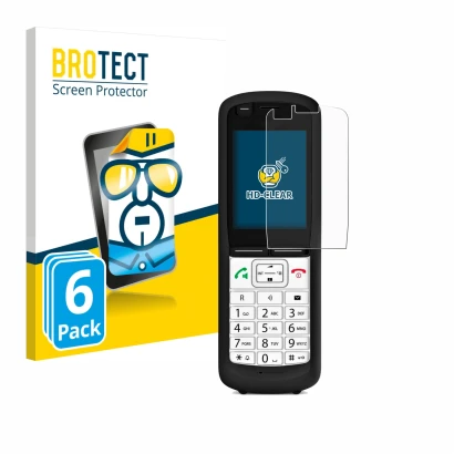 Parte frontale di una confezione del prodotto con il logo del marchio BROTECT. Accanto è raffigurato il dispositivo Unify Open