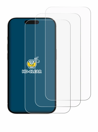 Immagine del dispositivo Apple iPhone 15 con un'ampia varietà di protezioni per lo schermo.