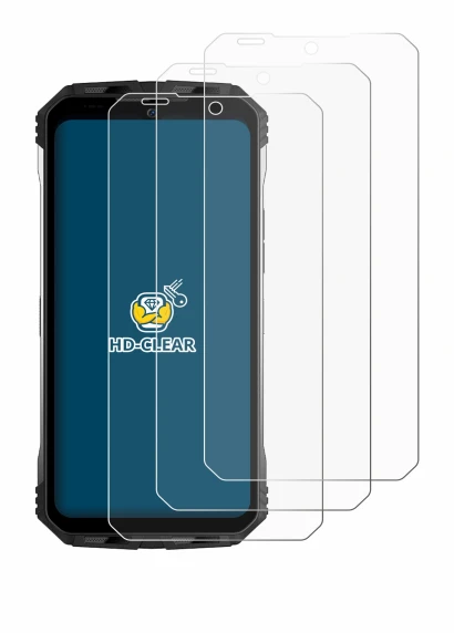Immagine del dispositivo Doogee S100 Pro con un'ampia varietà di protezioni per lo schermo.