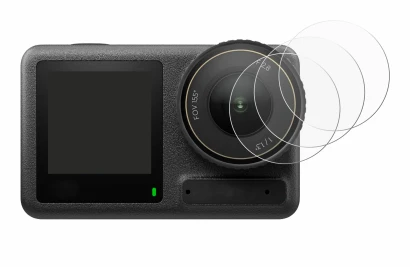 Immagine del dispositivo DJI Osmo Action 4 (Lente) con un'ampia varietà di protezioni per lo schermo.