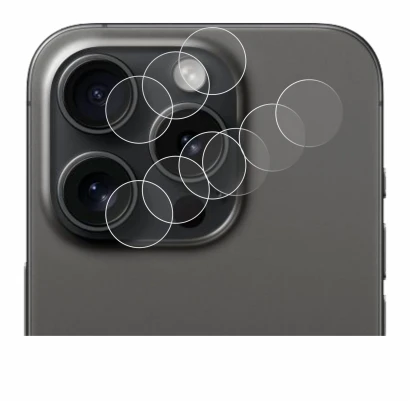 Immagine del dispositivo Apple iPhone 15 Pro (SOLO Fotocamera) con un'ampia varietà di protezioni per lo schermo.