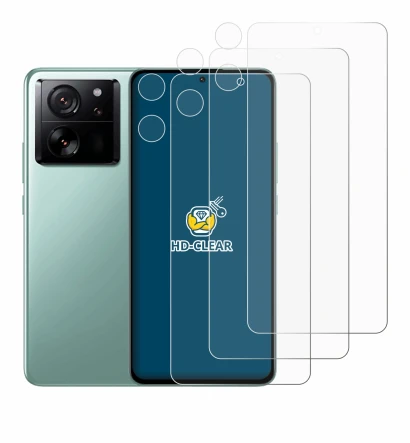 Immagine del dispositivo Xiaomi 13T Pro (Fronte+Fotocamera) con un'ampia varietà di protezioni per lo schermo.