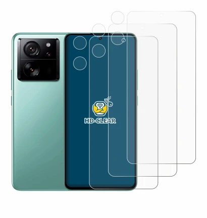 Immagine del dispositivo Xiaomi 13T (Fronte+Fotocamera) con un'ampia varietà di protezioni per lo schermo.