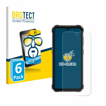 Parte frontale di una confezione del prodotto con il logo del marchio BROTECT. Accanto è raffigurato il dispositivo Blackview