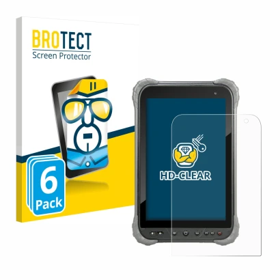 Parte frontale di una confezione del prodotto con il logo del marchio BROTECT. Accanto è raffigurato il dispositivo Juniper Sy