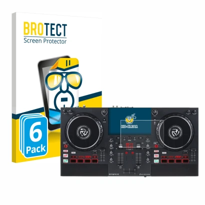 Parte frontale di una confezione del prodotto con il logo del marchio BROTECT. Accanto è raffigurato il dispositivo Numark Mix