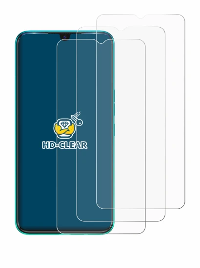 Immagine del dispositivo Tecno Spark 7 con un'ampia varietà di protezioni per lo schermo.