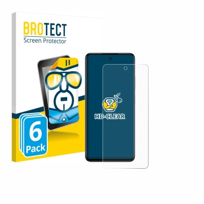 Parte frontale di una confezione del prodotto con il logo del marchio BROTECT. Accanto è raffigurato il dispositivo Infinix Sm