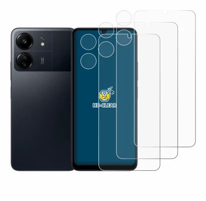 Immagine del dispositivo Xiaomi Poco C65 (Fronte+Fotocamera) con un'ampia varietà di protezioni per lo schermo.