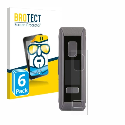 Parte frontale di una confezione del prodotto con il logo del marchio BROTECT. Accanto è raffigurato il dispositivo GeekVape A