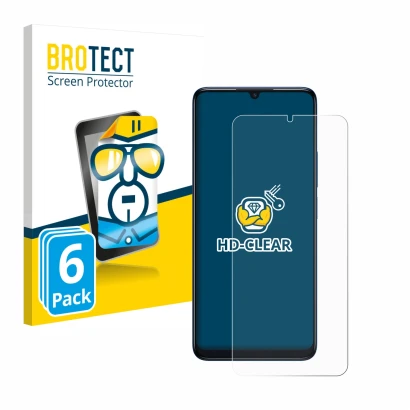 Parte frontale di una confezione del prodotto con il logo del marchio BROTECT. Accanto è raffigurato il dispositivo TCL 505 co