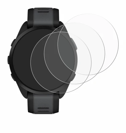 Immagine del dispositivo Garmin Forerunner 165 con un'ampia varietà di protezioni per lo schermo.
