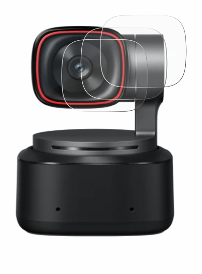 Immagine del dispositivo OBSBOT Tiny 2 con un'ampia varietà di protezioni per lo schermo.