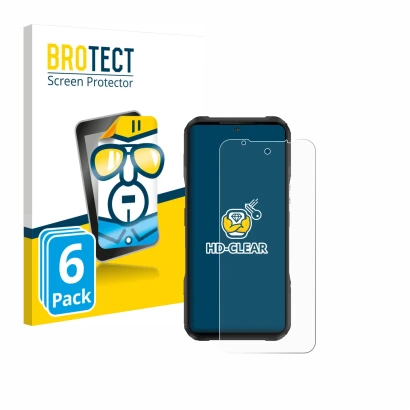 Parte frontale di una confezione del prodotto con il logo del marchio BROTECT. Accanto è raffigurato il dispositivo Doogee V20