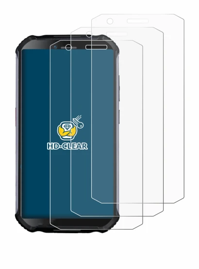 Immagine del dispositivo Doogee S41 Plus con un'ampia varietà di protezioni per lo schermo.
