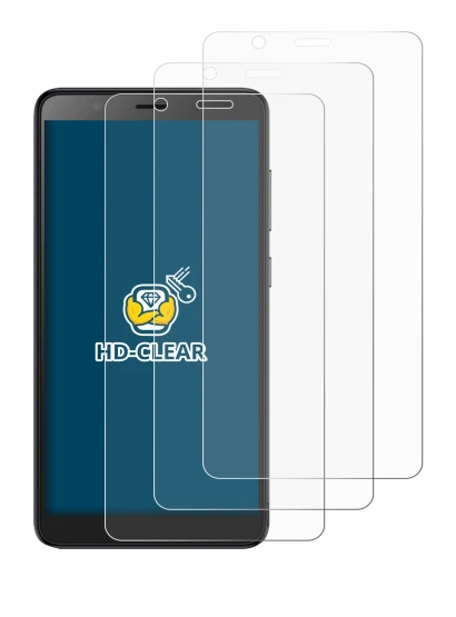 Immagine del dispositivo ZTE Blade A32 con un'ampia varietà di protezioni per lo schermo.