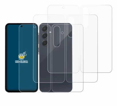 Immagine del dispositivo Samsung Galaxy A55 5G (Fronte+Retro) con un'ampia varietà di protezioni per lo schermo.