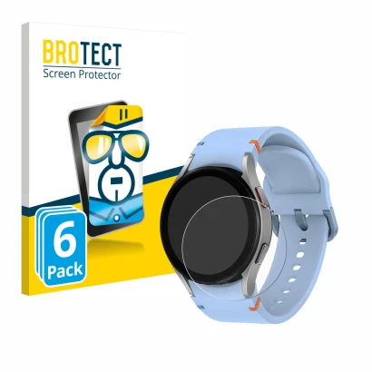 Parte frontale di una confezione del prodotto con il logo del marchio BROTECT. Accanto è raffigurato il dispositivo Samsung Ga