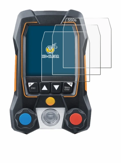 Immagine del dispositivo Testo 550s con un'ampia varietà di protezioni per lo schermo.