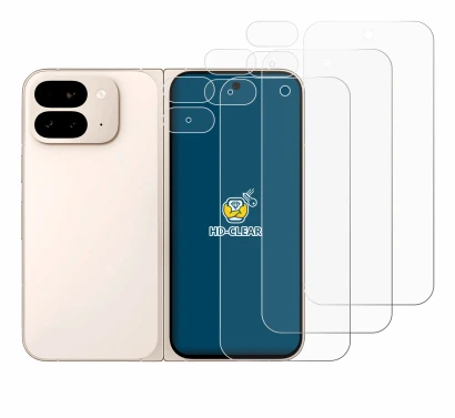 Immagine del dispositivo Google Pixel 9 Pro Fold (Fronte+Fotocamera) con un'ampia varietà di protezioni per lo schermo.