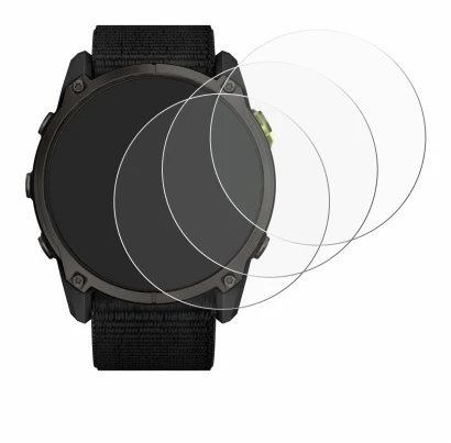 Immagine del dispositivo Garmin Enduro 3 con un'ampia varietà di protezioni per lo schermo.