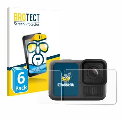 Parte frontale di una confezione del prodotto con il logo del marchio BROTECT. Accanto è raffigurato il dispositivo GoPro Hero