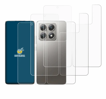 Immagine del dispositivo Xiaomi 14T Pro (Fronte+Retro) con un'ampia varietà di protezioni per lo schermo.