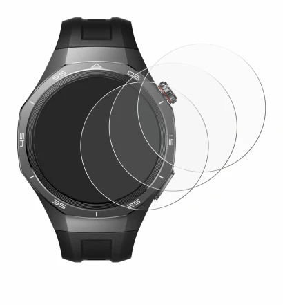 Immagine del dispositivo Huawei Watch GT 5 Pro (46 mm) con un'ampia varietà di protezioni per lo schermo.