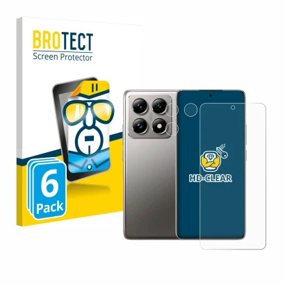 Parte frontale di una confezione del prodotto con il logo del marchio BROTECT. Accanto è raffigurato il dispositivo Xiaomi 14T