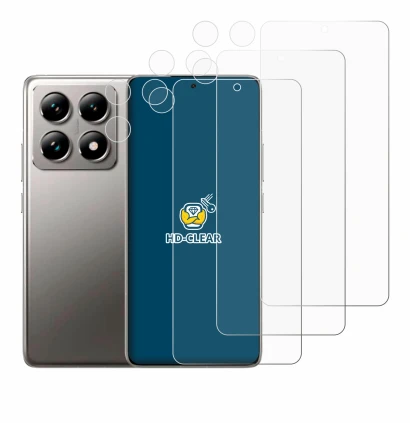 Immagine del dispositivo Xiaomi 14T (Fronte+Fotocamera) con un'ampia varietà di protezioni per lo schermo.