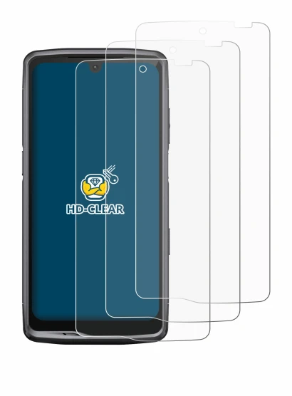 Immagine del dispositivo Crosscall Stellar M6 con un'ampia varietà di protezioni per lo schermo.
