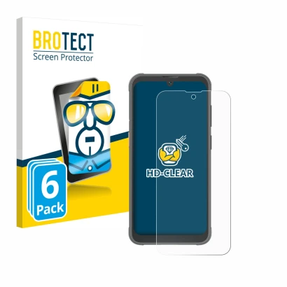 Parte frontale di una confezione del prodotto con il logo del marchio BROTECT. Accanto è raffigurato il dispositivo Blackview 