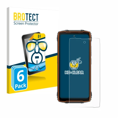 Parte frontale di una confezione del prodotto con il logo del marchio BROTECT. Accanto è raffigurato il dispositivo Blackview