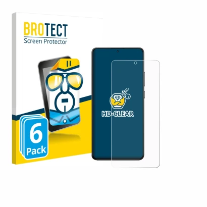 Parte frontale di una confezione del prodotto con il logo del marchio BROTECT. Accanto è raffigurato il dispositivo Xiaomi Poc