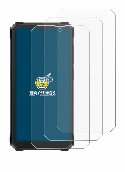Immagine del dispositivo Blackview BV6200 Plus con un'ampia varietà di protezioni per lo schermo.