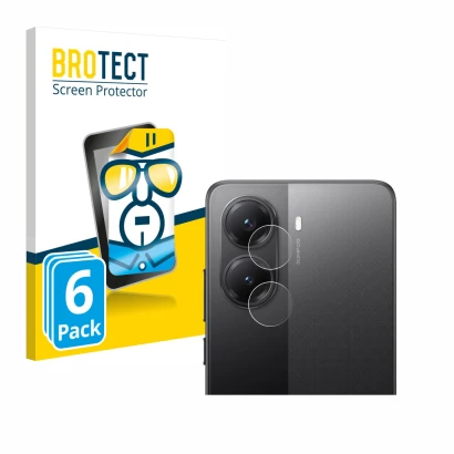 Parte frontale di una confezione del prodotto con il logo del marchio BROTECT. Accanto è raffigurato il dispositivo Xiaomi Poc