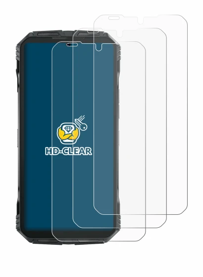 Immagine del dispositivo Doogee S Punk Pro con un'ampia varietà di protezioni per lo schermo.