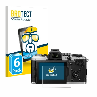 Parte frontale di una confezione del prodotto con il logo del marchio BROTECT. Accanto è raffigurato il dispositivo OM System