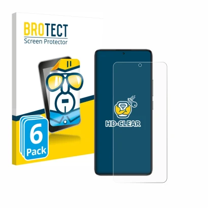 Parte frontale di una confezione del prodotto con il logo del marchio BROTECT. Accanto è raffigurato il dispositivo Xiaomi Poc