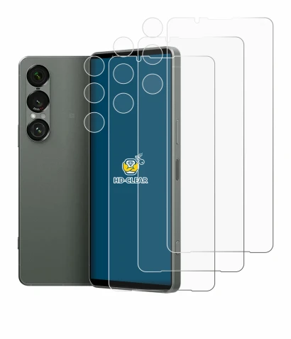 Immagine del dispositivo Sony Xperia 1 VII (Fronte+Fotocamera) con un'ampia varietà di protezioni per lo schermo.