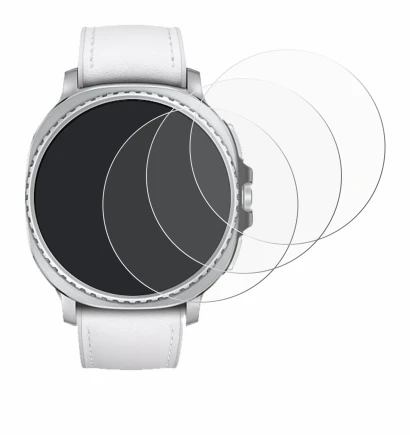Immagine del dispositivo Samsung Galaxy Watch 8 Classic (46 mm) con un'ampia varietà di protezioni per lo schermo.