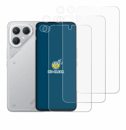 Immagine del dispositivo Tecno Pova 7 Pro (Fronte+Fotocamera) con un'ampia varietà di protezioni per lo schermo.