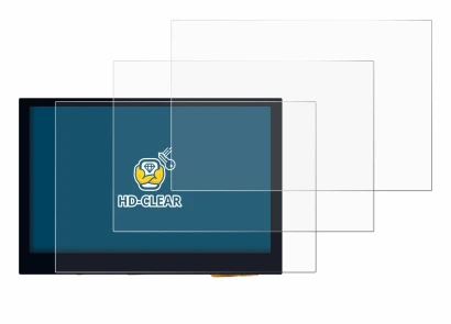 Immagine del dispositivo Waveshare 4.3" con un'ampia varietà di protezioni per lo schermo.