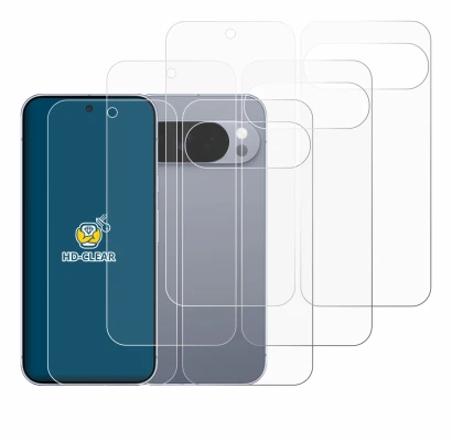 Immagine del dispositivo Google Pixel 10 Pro (Fronte+Retro) con un'ampia varietà di protezioni per lo schermo.