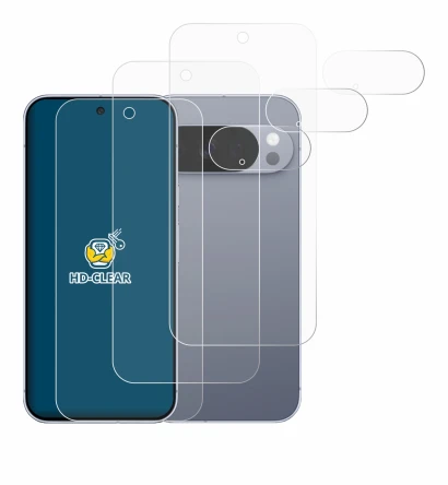 Immagine del dispositivo Google Pixel 10 Pro (Fronte+Fotocamera) con un'ampia varietà di protezioni per lo schermo.