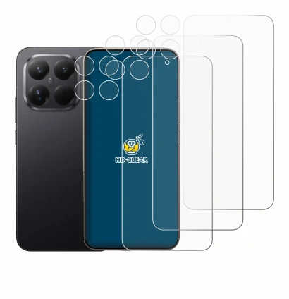 Immagine del dispositivo Xiaomi 15T Pro (Fronte+Fotocamera) con un'ampia varietà di protezioni per lo schermo.