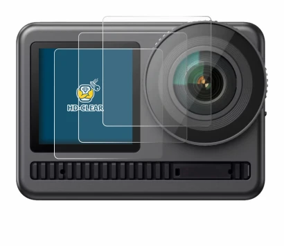 Immagine del dispositivo Akaso Brave 8 (Fronte Display) con un'ampia varietà di protezioni per lo schermo.