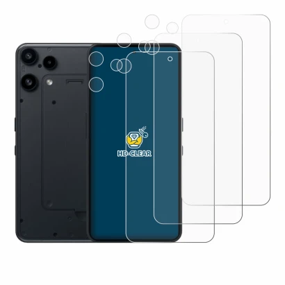 Immagine del dispositivo Nothing Phone (3a) Lite (Fronte+Fotocamera) con un'ampia varietà di protezioni per lo schermo.