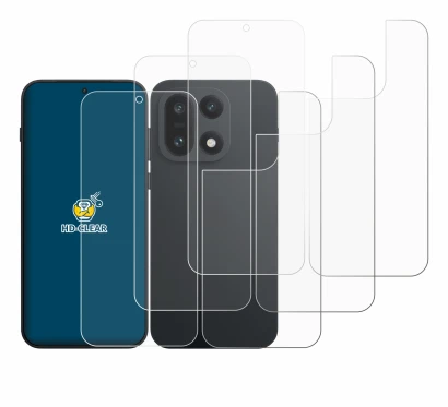 Immagine del dispositivo OnePlus 15 (Fronte+Retro) con un'ampia varietà di protezioni per lo schermo.