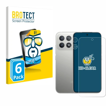 Parte frontale di una confezione del prodotto con il logo del marchio BROTECT. Accanto è raffigurato il dispositivo Xiaomi Poc